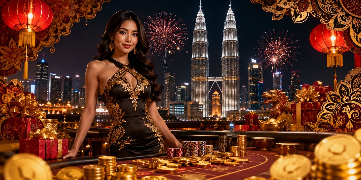 Suasana perayaan kasino qq1221 Kuala Lumpur dengan tema batik Malaysia yang meriah dan mewah